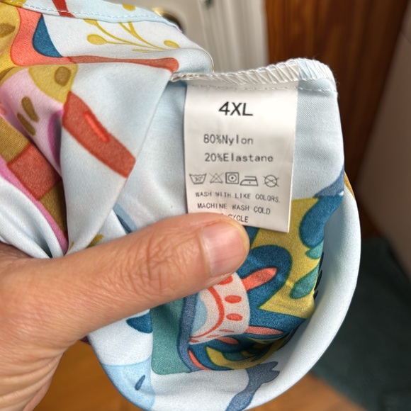 NWOT Colorful beetle bug Patterned Women's plus Skirt 3X 4X elastic waist - Picture 3 of 4